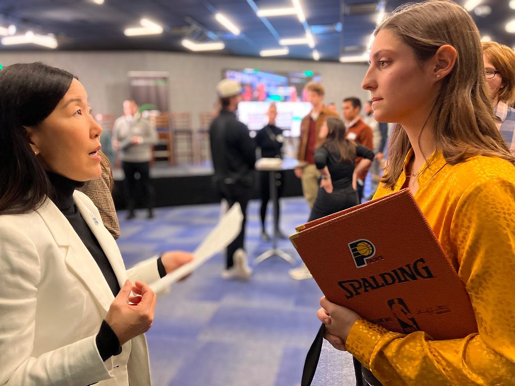 A candidate speaking with a recruiter